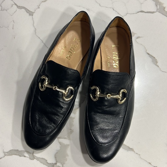 L’idea By Lori Leather Loafers With Bit Black Size 7.5 - Picture 3 of 9